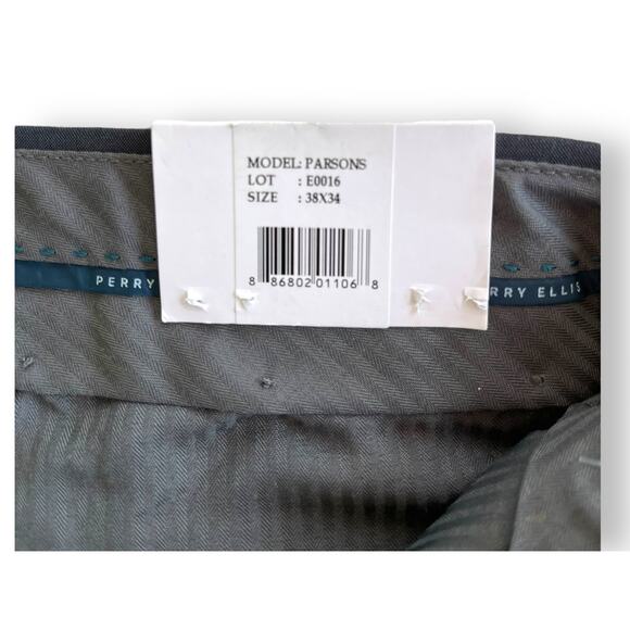 Perry Ellis Portfolio Modern Fit Dress Suit Pants | 38 x 34 Grey NEW - Picture 7 of 10